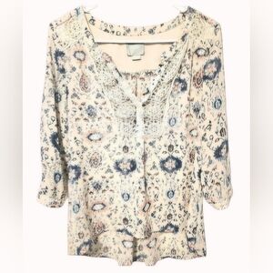 Anthropologie Maeve Viola Floral Blouse